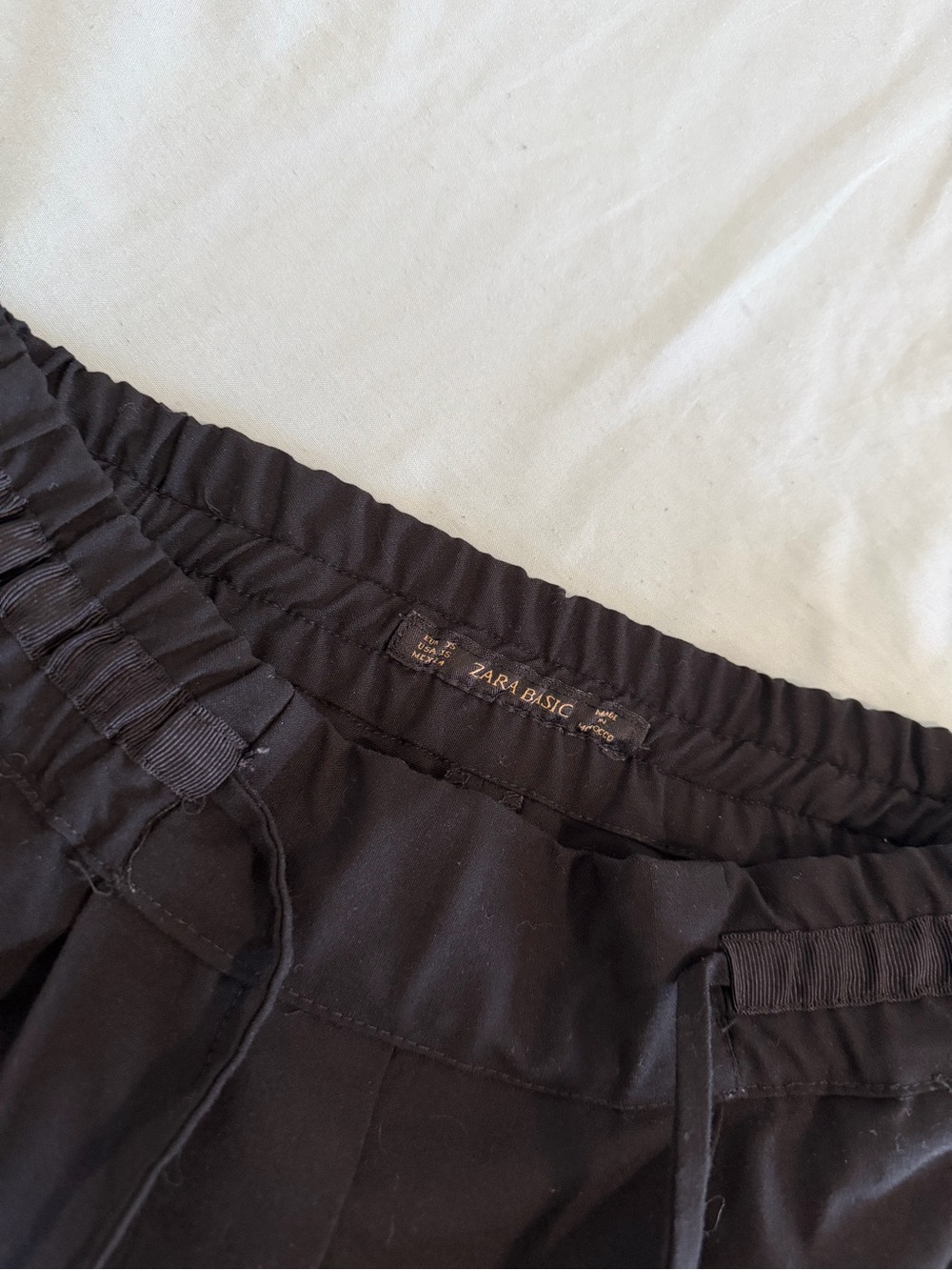Zara Basic Black Elastic Waist Pants